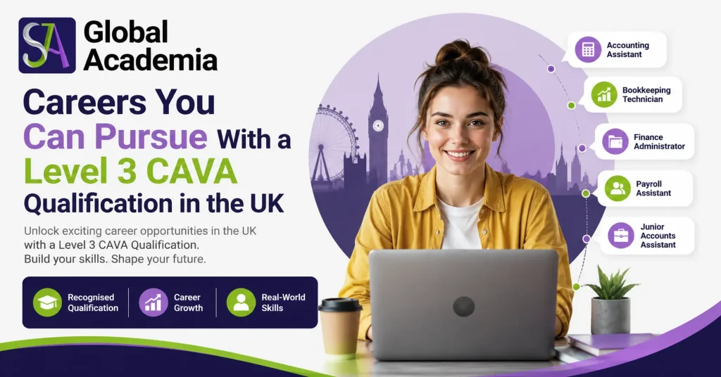 Careers You Can Pursue With a Level 3 CAVA Qualification in the UK – professional learner using a laptop with UK career opportunities highlighted